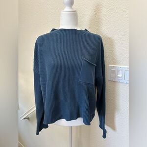 ANRABESS WOMEN'S LONG SLEEVE KNIT TOP Blue 100% rayon size Large